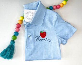 Back to School Shirt | Custom Embroidered Boy Shirt | First day of school | preschool Shirt | Long Sleeve Boy | Short Sleeve Boy | boys polo