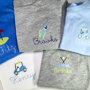 Boys Golf Shirt | Toddler Golf Tee | Custom Embroidered Boy Shirt | Toddler Shirt | Golf Cart Shirt | Long Sleeve Boy | Short Sleeve Boy