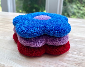 Flower Coasters | Tufted Mug Rugs | Set of 3