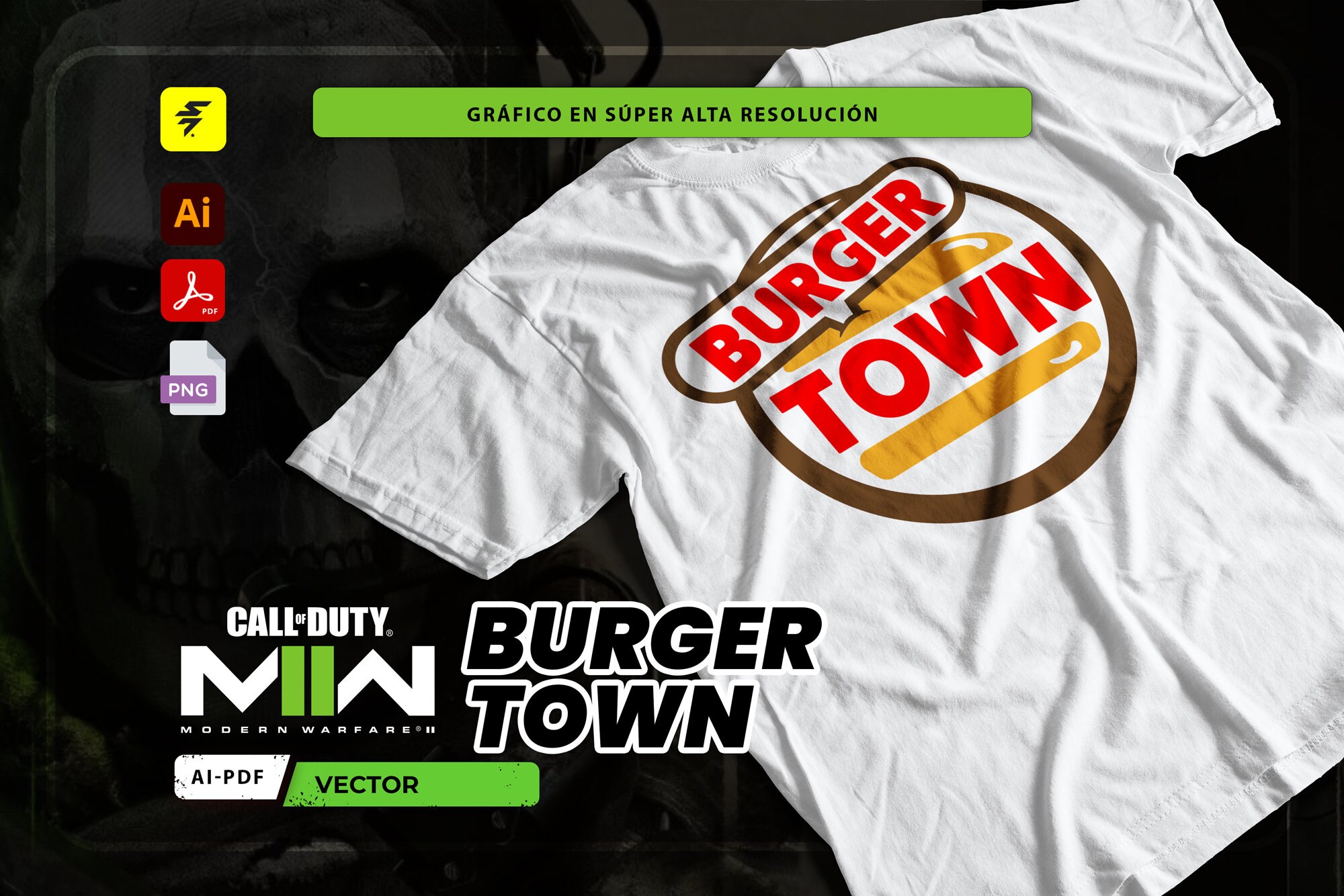 VECTOR PNG Call of Duty Modern Warfare 2 Burger Town Operator the Most