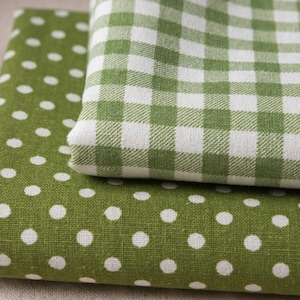 Gingham Cotton Linen Fabric,Polka Dot Fabric,Cotton Fabric,Tablecloth Fabric,Linen Fabric,Soft Fabric,Fabric By Yard,Clothes Fabric