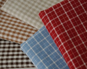 Plaid Cotton Fabric,Pillow Fabric,Curtain Fabric,Tablecloth Fabric,Soft Fabric,Dress Fabric,Fabric By 1/2 Yard,Clothes Fabric