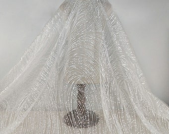 White Lace Fabric,Wedding Tulle Mesh Fabric,Veil Fabric,Wedding Lace Fabric,Bridal Dress Fabric,White Fabric,Fabric By 1/2 Yard,Dress Fabric