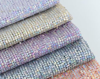 Pailletten-Stoff,Glitzer-Stoff,Silber Pailletten-Stoff,Kleider-Stoff,Kleider-Stoff,Mode-Stoff,mehrfarbiger Pailletten-Stoff,Stoff 1/2 Yard