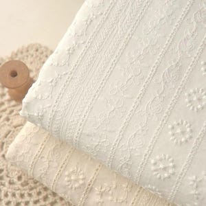 Flower Cotton Fabric,Embroidered Fabric,White Fabric,Summer Dress Fabric,Floral Fabric,Fabric By Yard,Embroidered Cotton Fabric,Dress Fabric