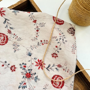 Tryckt blommigt tyg, Tenceltyg, Klädtyg, Sommarklänningstyg, Mjukt tyg, Blommigt tyg, Klänningstyg, DIY-tyg, Pris för 1/2 Yard bild 5