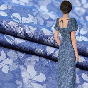 Flower Denim Fabric,Washed Denim Fabric,Denim Cotton Fabric,Denim Fabric,Jean Fabric,Clothes Fabric,Dress Fabric,Fabric By The Yard