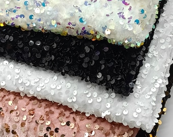 Tecido com lantejoulas, tecido com glitter, tecido com lantejoulas pretas, tecido para vestidos, tecido para roupas, tecido da moda, tecido com lantejoulas multicoloridas, tecido vendido por meio metro.