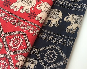Elephant Cotton Fabric,Pillow Fabric,Elephant Fabric,Quilting Fabric,Cotton Fabric,Printed Fabric,Dress Fabric,Fabric By 1/2 Yard