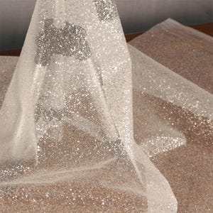 Sequin Mesh Fabric,Tulle Mesh Fabric,Sequin Fabric,Wedding Fabric,Veil Fabric,White Fabric,Glitter Fabric,Fabric By The Yard,Dress Fabric
