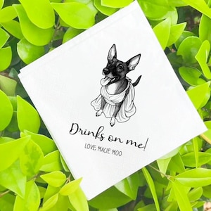Custom Pet Cocktail Napkins, Dog Wedding Napkins, Custom Pet Cocktail Napkins, Customized Pet Napkins, Custom Pet Portrait Wedding Napkins