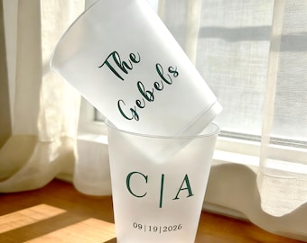 CUSTOM Wedding Frosted Cups – Personalized Frosted Cups for Weddings, Bachelorette Parties, Bridal Showers, and More