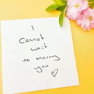 Kundenspezifische Liebeshinweis-Handschrift-Servietten,Benutzerdefinierte Liebeshinweis-Papierservietten, personalisierte handgeschriebene Papierservietten, gedruckte Hochzeitscocktailservietten