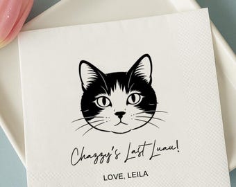 Guardanapos de coquetel personalizados para animais de estimação: decoração personalizada para cães e gatos, chá de panela, festa de noivado e aniversário