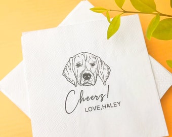 Personalized Pet Napkins for Wedding, Custom Dog Party Napkins, Unique Shower Napkin, Customized Cat Napkins, Special Birthday Napkins