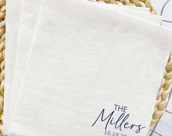 Personalized Wedding Napkins | Custom Napkins | Wedding Reception Napkins | Cocktail Napkins | Rehearsal Dinner | Modern Napkins