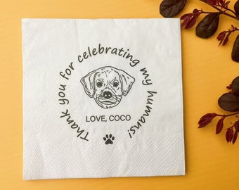 Servilletas de boda para perros ilustradas personalizadas, servilletas de cóctel para mascotas personalizadas, servilletas de bar personalizadas, servilletas para fiestas de mascotas, servilletas para amantes de las mascotas