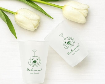 Personalized Cat & Dog Birthday Party/Wedding Frosted Cups,Custom Frosted Wedding Plastic Cups,Frosted Plastic Cups,Wedding,Engagement Cups