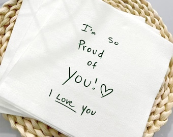 Personalized Love Notes Cocktail Napkins, Custom Handwriting Note Wedding Napkins, Handwritten Letter Anniversary Napkins, Engagement Decor