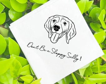 Customized Pet Wedding Napkins, Personalized Pet Napkins,Cocktail Napkins, Napkins For Wedding, Custom Illustrated Dog Party Napkins