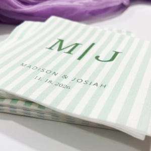 Custom Wedding Napkins, Personalized Cocktail Napkins, Reception Cocktail Napkins, Bridal Shower & Party Engagement Decor