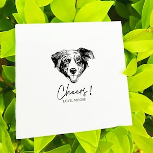 Custom Pet Portrait Wedding Napkins, Custom Pet Cocktail Napkins, Dog Wedding Napkins, Custom Cat Cocktail Napkins, Customized Pet Napkins