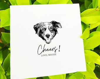 Custom Pet Portrait Wedding Napkins, Custom Pet Cocktail Napkins, Dog Wedding Napkins, Custom Cat Cocktail Napkins, Customized Pet Napkins