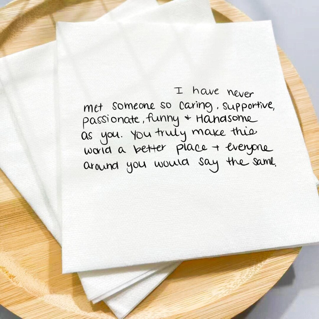 Custom Love Note Napkins,personalized Handwritten Note Paper Napkins ...