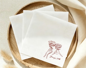 Wedding Custom Napkins, Reception Napkins, Couple Name Napkins, Wedding Date Napkin, Engagement Napkins, Personalized Cocktail Napkins
