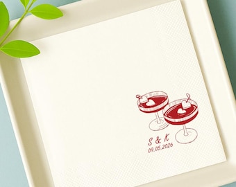 Personalized Engagement Cocktail Napkins: Custom Wedding/Engagement  Party Decor