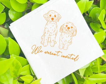 Custom Pet Portrait Napkins, Personalized Dog Illustration, Party Napkin