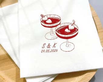 Custom Cocktail Napkins – Personalized Wedding, Engagement, Bridal Shower Decor