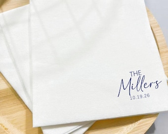 Personalized Napkins Personalized Napkins Wedding Anniversary Engagement Printed Custom Monogram Cocktail Beverage Luncheon Dinner Guest