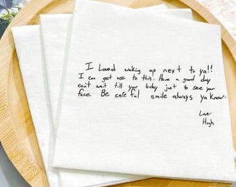 Servilletas de cóctel personalizadas, servilletas de boda con mensaje de amor escrito a mano, servilletas de aniversario con letras manuscritas, decoración nupcial