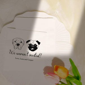 Custom Illustrated Dog Wedding Napkins, Personalized Dog Cocktail Napkins, Engagement Pet Napkins,  Wedding/Shower Decor, Party Napkins