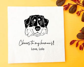 Custom Pet Portrait Cocktail Napkins, Wedding Decor