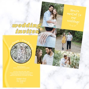 Wedding invite yellow theme canva template