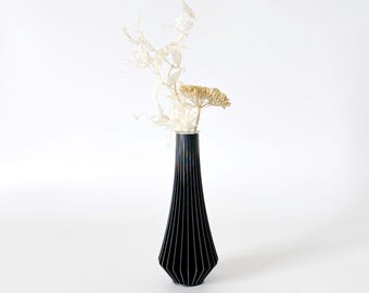 Japandi schwarze Vase / minimalistisches, modernes Dekor / 3D gedruckt und umweltfreundlich