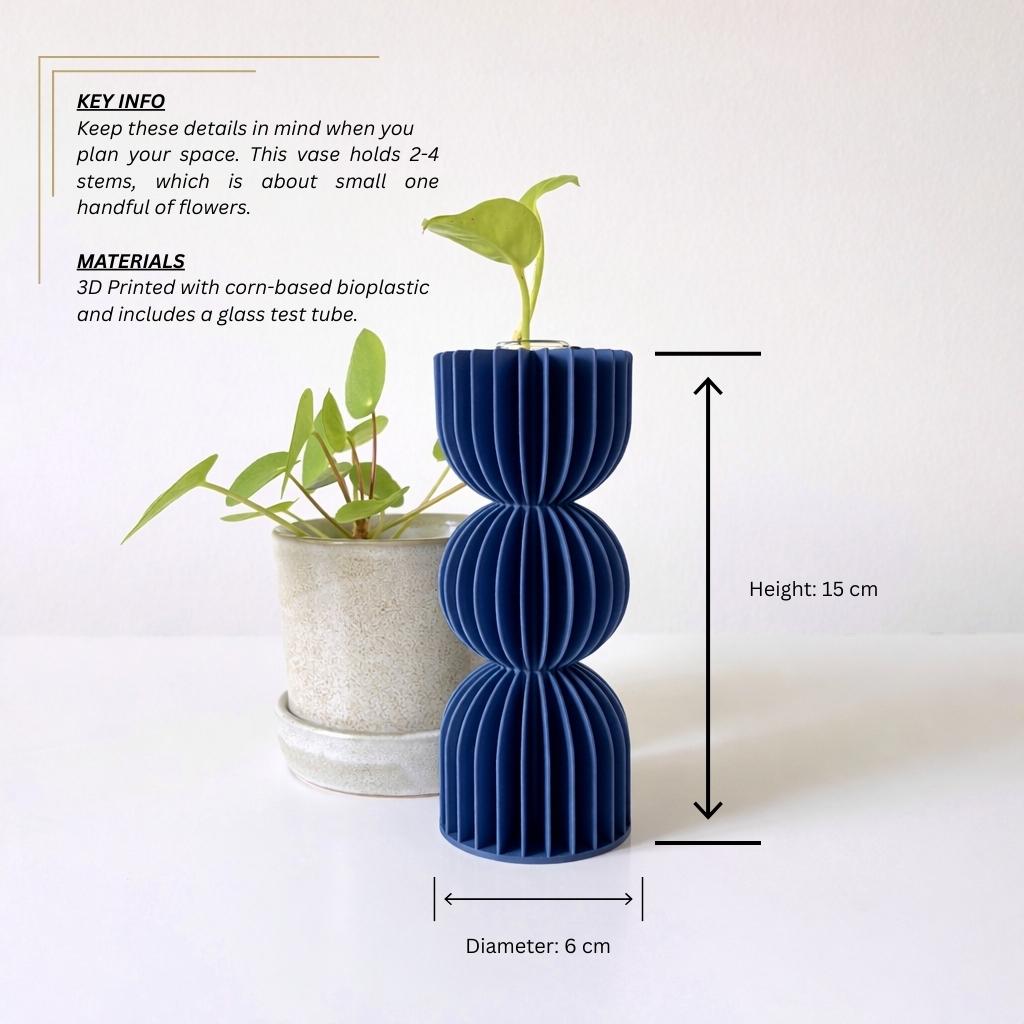 Japandi Minimalist Flower Vase / Modern Bauhaus Bud Vase / 3D
