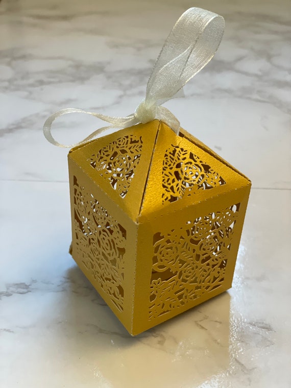 100 Pack Gold Party Favor Boxes With Rose/floral Design for Etsy
