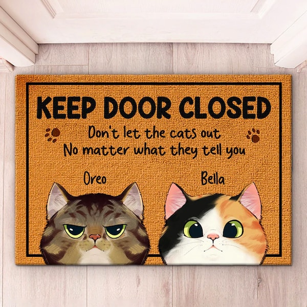Cat Door Mats Outdoor Etsy