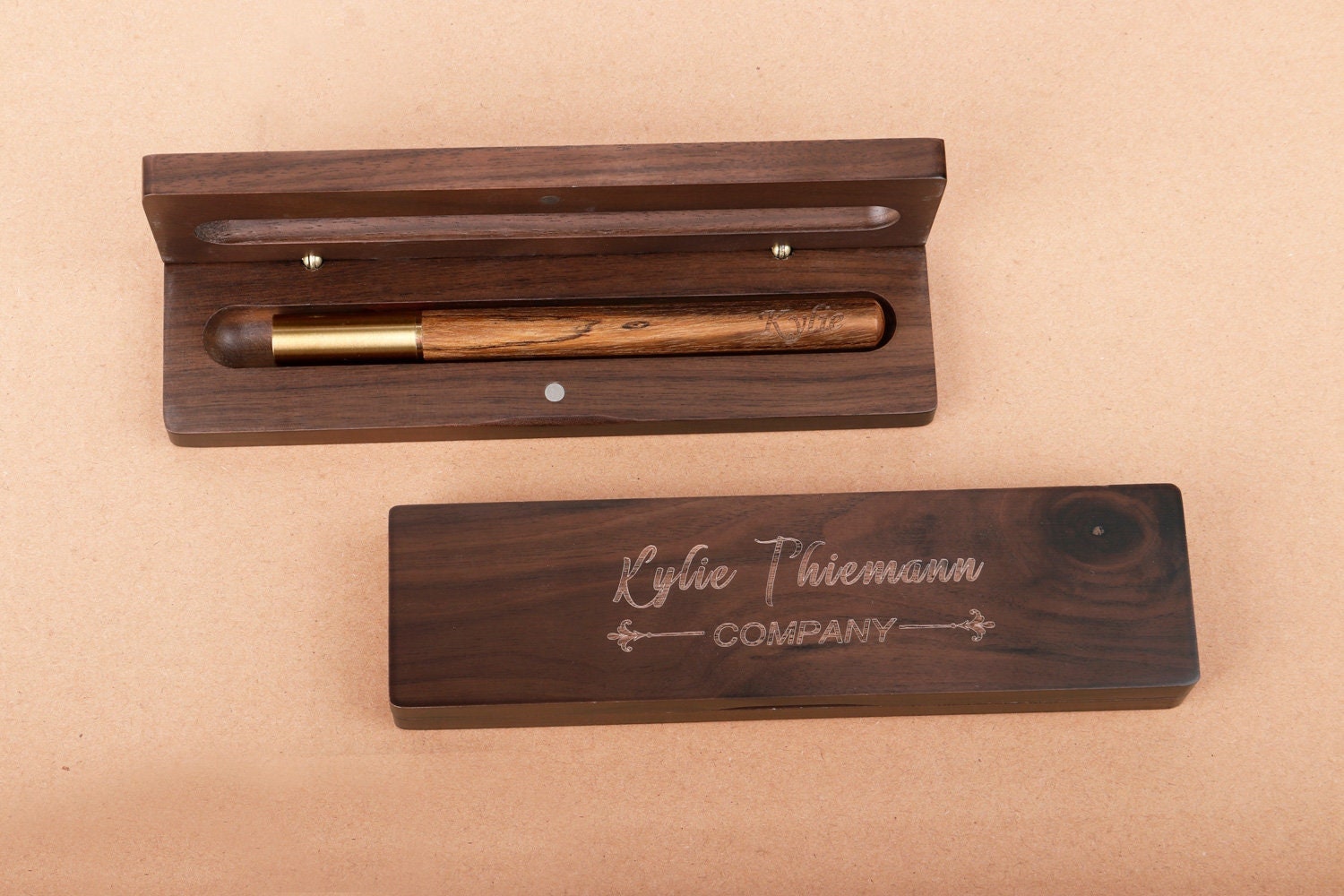 Custom CEO Pen Sets, Personalized Wood Desktop Pen Set, Secretary Gift,  Company Logo Pen Cases, Coworker, Bosses Gift, Employee Gift 