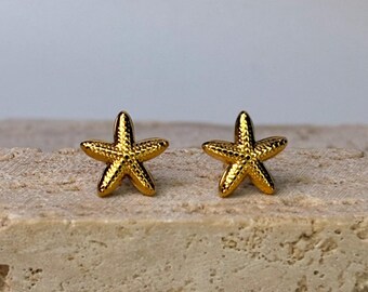 Orecchini a stella marina Orecchini in acciaio inossidabile Gioielli da spiaggia Gioielli a stella marina Gioielli estivi Conchiglie Orecchini oceanici Impermeabili