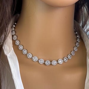Tennis Necklace Gold Zircon Necklace STAINLESS STEEL Necklace Chain Rhinestone Choker Moissanite Diamond Tennis Chain Zircon Stone Necklace