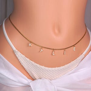 Name Waist Chain Custom Waist Chain Personalized Belly Chain Personalized Bikini Body Chain Custom Jewelry for Women Body Chain Jewelry