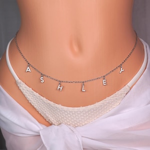 Name Waist Chain Custom Waist Chain Personalized Belly Chain Personalized Bikini Body Chain Custom Jewelry for Women Body Chain Jewelry