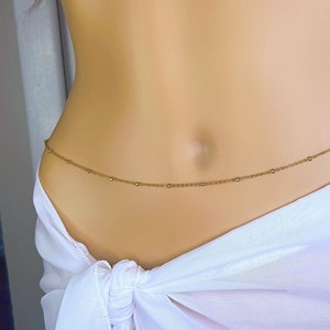Stainless Steel Gold Waist Chain Silver Chain Waterproof Belly Chain Bikini Body Chain Jewelry Festival Jewelry Body Jewelry Gold Chain