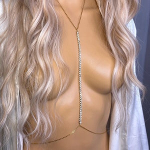 Bra Rhinestone Bra Chain Body Jewelry Gold STAINLESS STEEL Chain Bra Chain Jewelry Festival Jewelry Gold Chain Bra Jewelry Body Chain Silver