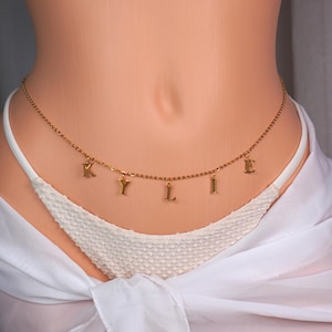 Name Waist Chain Custom Waist Chain Personalized Belly Chain Personalized Bikini Body Chain Custom Jewelry for Women Body Chain Jewelry