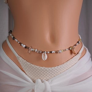 Boho Sea Shell Waist Beads Beach Jewelry Bead Belly Chain Body Jewelry Sea Shell Jewelry Bikini Body Chain Summer Jewelry Festival Jewelry
